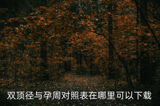 雙頂徑與孕周對照表在哪里可以下載