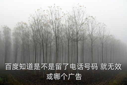 百度知道是不是留了電話號碼 就無效 或哪個廣告