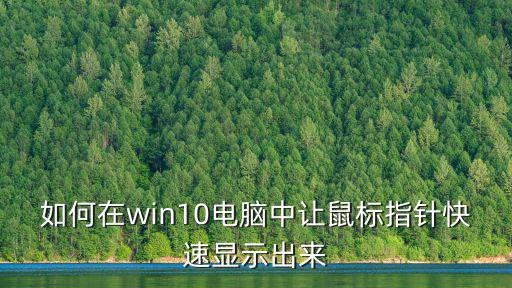 如何在win10電腦中讓鼠標指針快速顯示出來