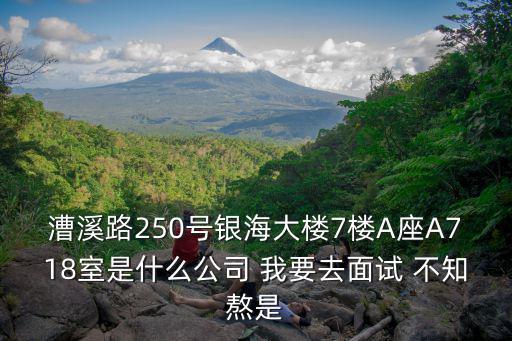 漕溪路250號銀海大樓7樓A座A718室是什么公司 我要去面試 不知熬是