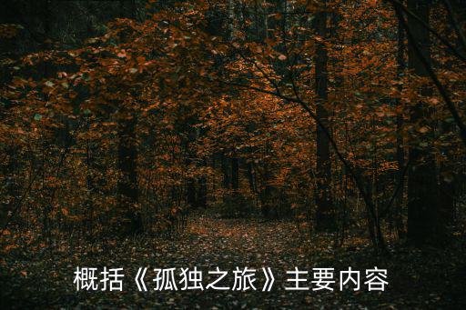 概括《孤獨之旅》主要內容