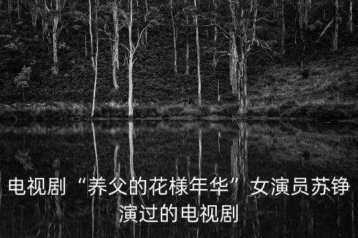 電視劇“養父的花様年華”女演員蘇錚演過的電視劇