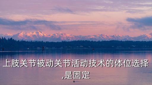 上肢關節被動關節活動技術的體位選擇,是固定