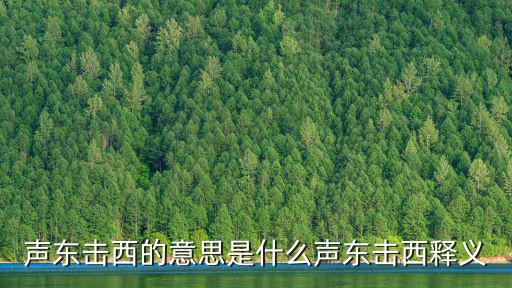 聲東擊西的意思是什么聲東擊西釋義