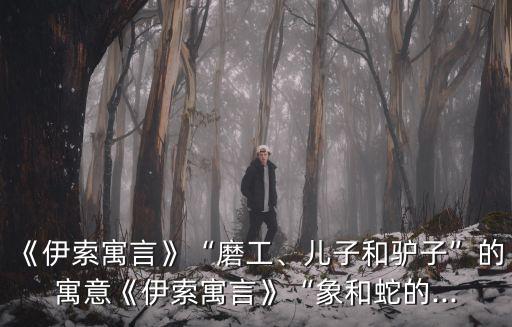 《伊索寓言》“磨工、兒子和驢子”的寓意《伊索寓言》“象和蛇的...