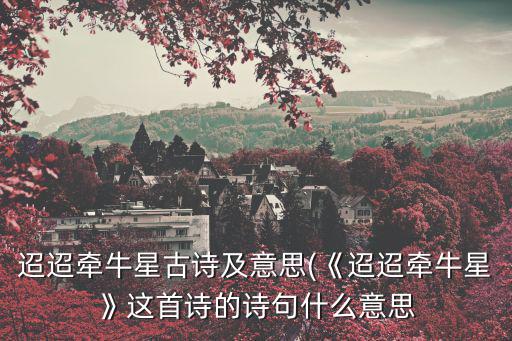 迢迢牽牛星的詩意,《迢迢牽牛星》古詩及意思