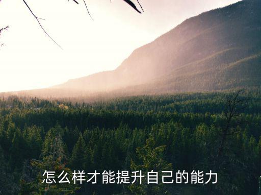 怎么樣才能提升自己的能力