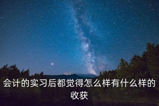 會計的實習后都覺得怎么樣有什么樣的收獲