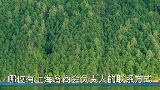 哪位有上海各商會負責人的聯系方式
