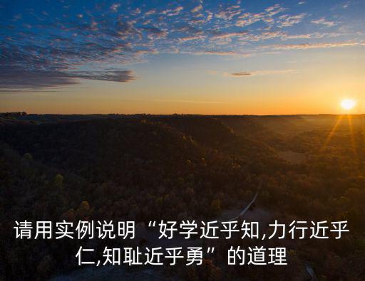 請用實例說明“好學近乎知,力行近乎仁,知恥近乎勇”的道理