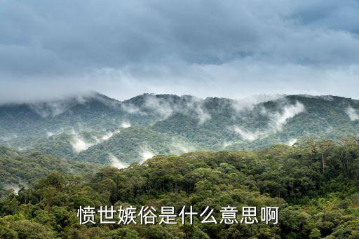 憤世嫉俗是什么意思啊