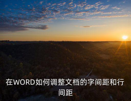 在WORD如何調整文檔的字間距和行間距