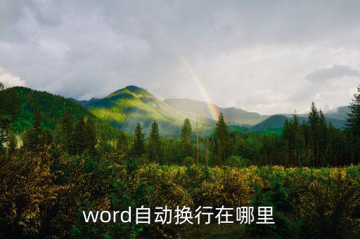 word自動換行在哪里