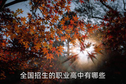職業高中招生,全國招生的職業高中有哪些?