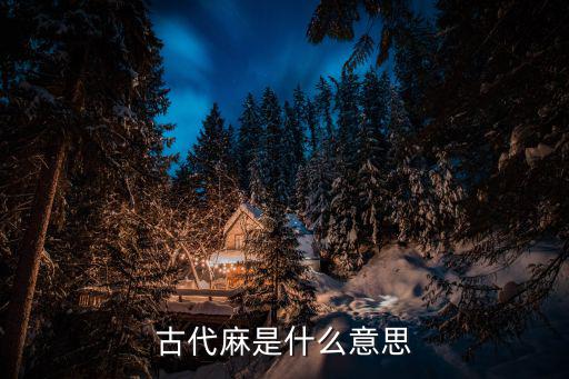 古代麻是什么意思