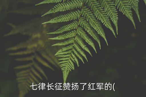 七律長征贊揚了紅軍的(