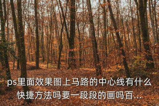 ps里面效果圖上馬路的中心線有什么快捷方法嗎要一段段的畫嗎百...