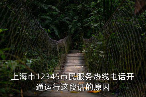 上海市12345市民服務熱線電話開通運行這段話的原因