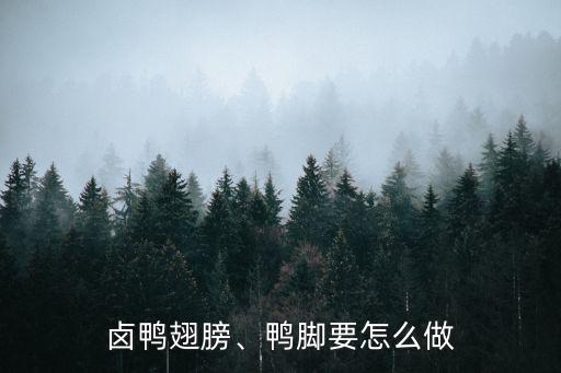 鹵鴨翅膀、鴨腳要怎么做