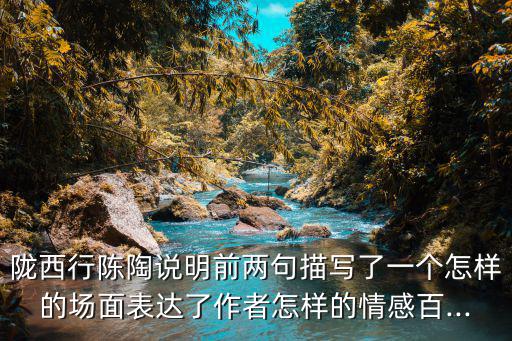 隴西行陳陶說明前兩句描寫了一個怎樣的場面表達了作者怎樣的情感百...