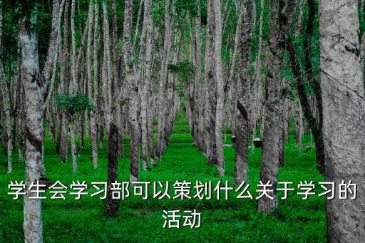 學生會學習部可以策劃什么關于學習的活動
