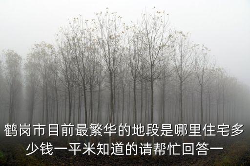 鶴崗市目前最繁華的地段是哪里住宅多少錢一平米知道的請幫忙回答一