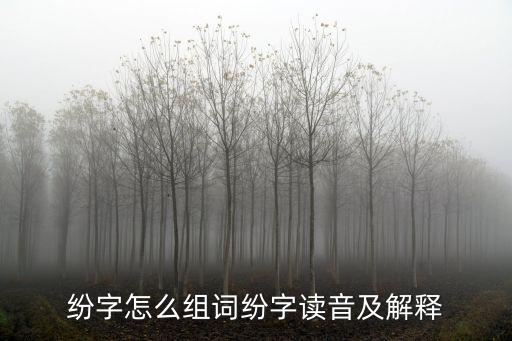 紛字怎么組詞紛字讀音及解釋