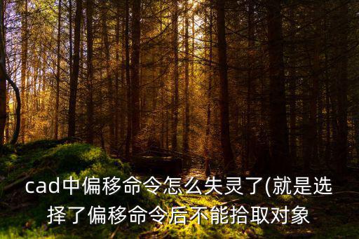 cad中偏移命令怎么失靈了(就是選擇了偏移命令后不能拾取對(duì)象