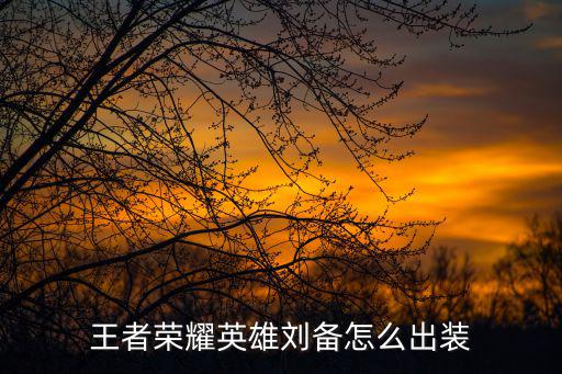 劉備圖片,王者榮耀英雄劉備怎么出裝?