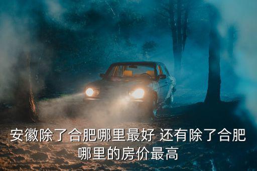 安徽除了合肥哪里最好 還有除了合肥哪里的房價最高