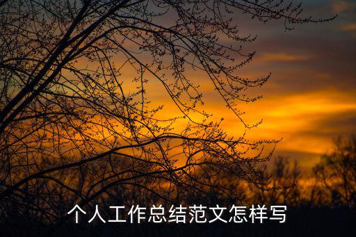 個人工作總結范文怎樣寫