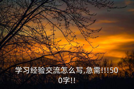 學(xué)習(xí)經(jīng)驗(yàn)交流怎么寫,急需!!!500字!!