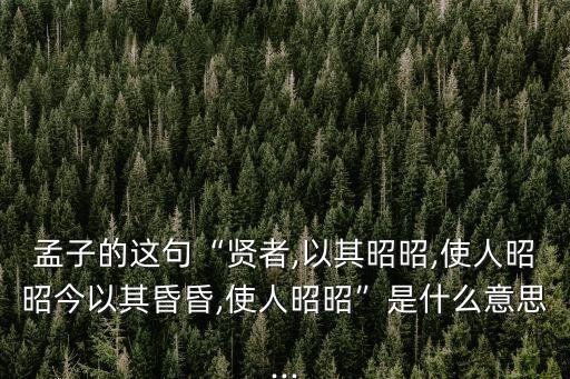 以其昏昏,以其昏昏使人昭昭的含義是什么?