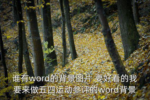 誰(shuí)有word的背景圖片 要好看的我要來(lái)做五四運(yùn)動(dòng)參評(píng)的word背景