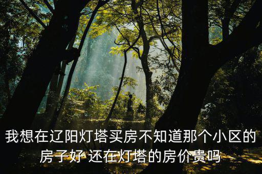 遼陽哪個小區房價最高，我想在遼陽燈塔買房不知道那個小區的房子好 還在燈塔的房價貴嗎