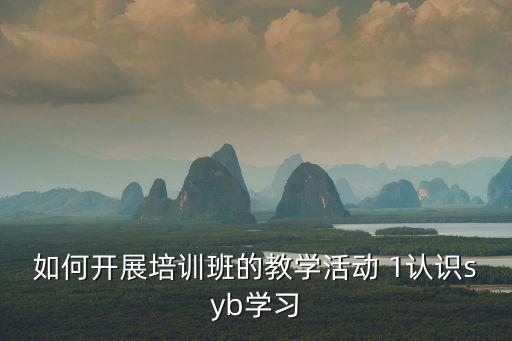 如何開展培訓班的教學活動 1認識syb學習