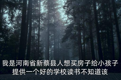 我是河南省新蔡縣人想買房子給小孩子提供一個好的學校讀書不知道該