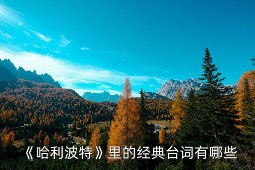 哈利波特經典語錄,《哈利波特》名句經典語錄:你一直都是好人