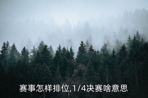 四分之一決賽,四分之一決賽是什么意思?