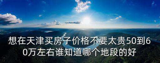 想在天津買房子價格不要太貴50到60萬左右誰知道哪個地段的好