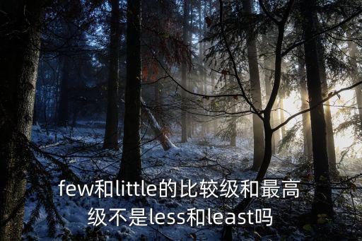 few比較級,few的比較級和最高級分別是什么?