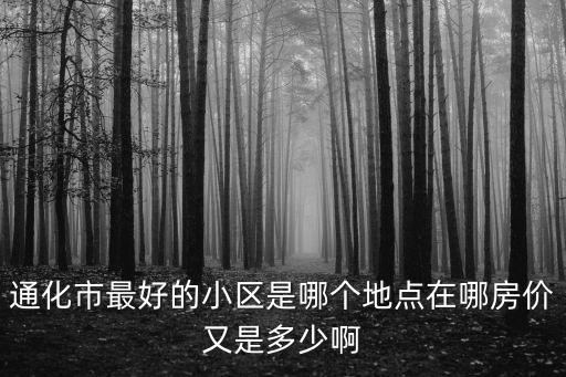 通化市最好的小區是哪個地點在哪房價又是多少啊