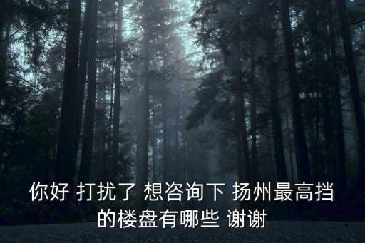 你好 打擾了 想咨詢下 揚(yáng)州最高擋的樓盤有哪些 謝謝