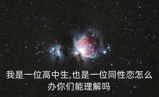 我是一位高中生,也是一位同性戀怎么辦你們能理解嗎