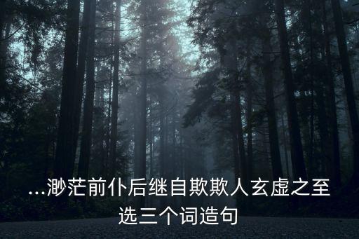 ...渺茫前仆后繼自欺欺人玄虛之至選三個詞造句