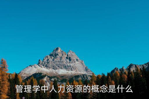 管理學中人力資源的概念是什么