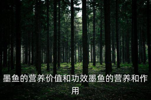 墨魚的營養價值和功效墨魚的營養和作用