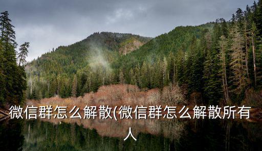 解散微信群怎么解散,微信群怎么解散?一起來看看!