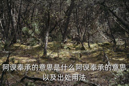 阿諛奉承的意思是什么阿諛奉承的意思以及出處用法