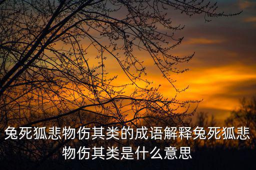 物傷其類,第89回:兔死狐悲，物傷其類